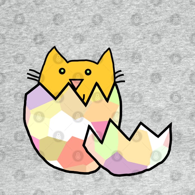 Cute Cat Hatching from Easter Egg as Kitten by ellenhenryart